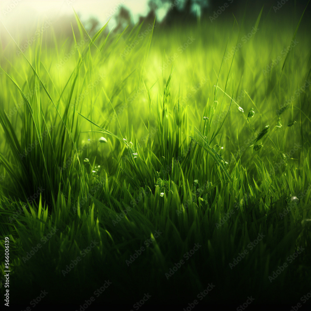 Grass against the background of morning dew
