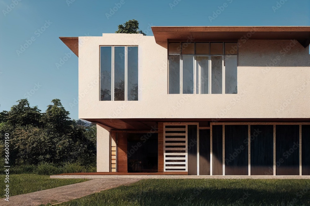 Modern house facade insulation under plastering, stucco and wood wall