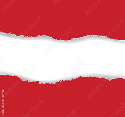 Torn Red Paper Isolated White background
