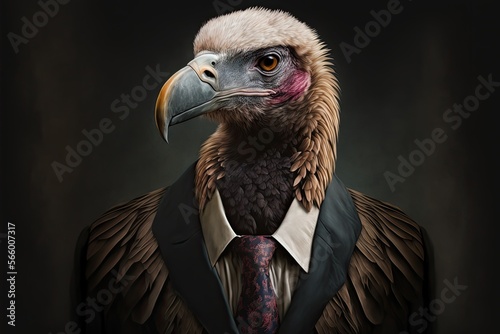 Portrait of a vulture in a business suit photo