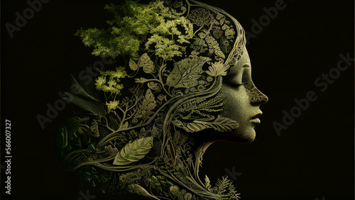 mother nature in a state of transcendental meditation and concentration