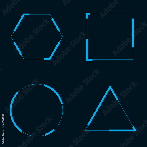 Various frame shapes. Science Fiction elements for the interface