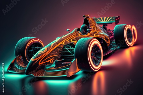 Futuristic racing car illustration