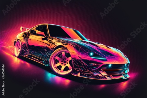 Futuristic luxury sports car illustration