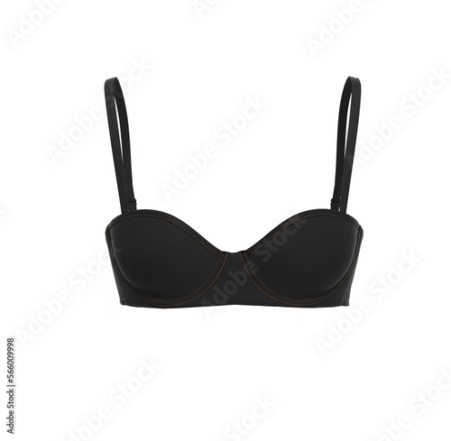 Bild auf Leinwand Black female bra isolated on a white background