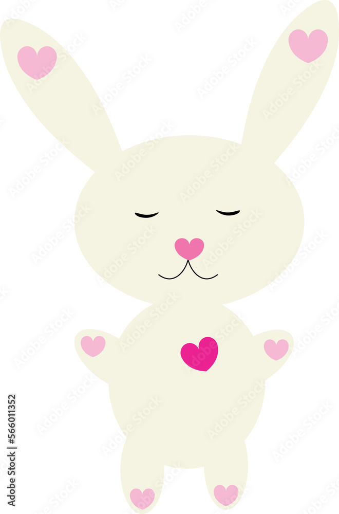 Cute Sleepy Heart Bunny Cute Sleepy Heart Bunny