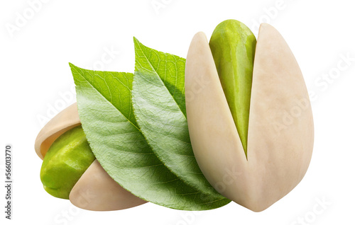 Delicious pistachios cut out