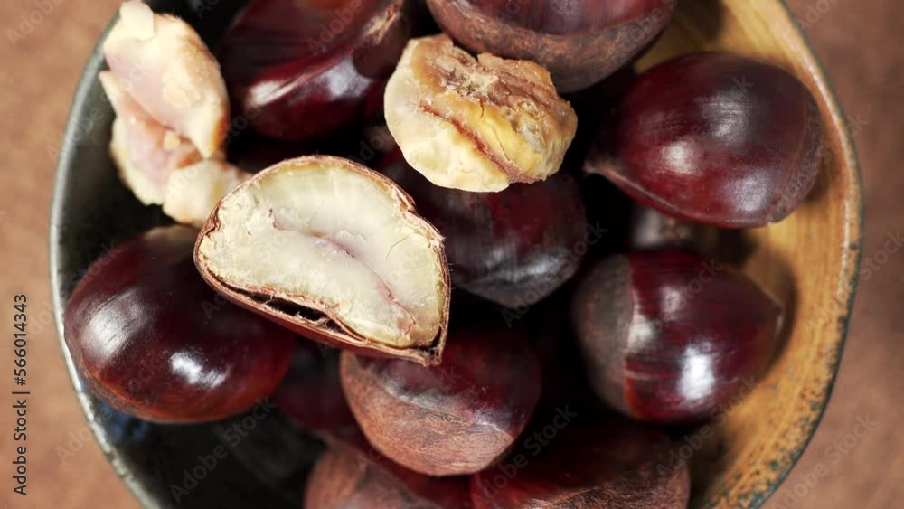 Fresh chestnuts on a monochrome background Fresh chestnuts on a monochrome background