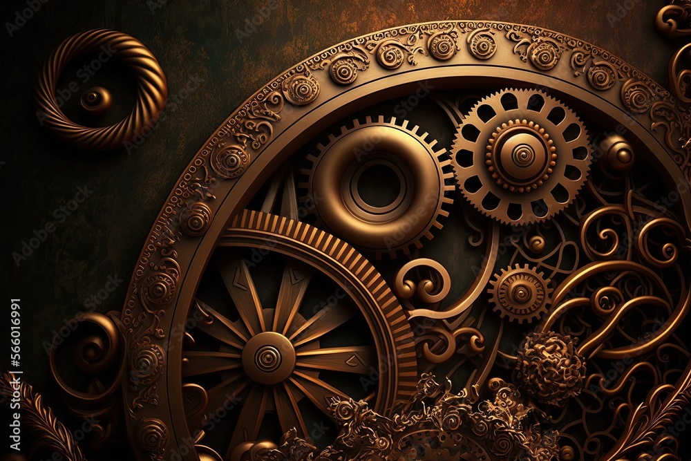 steampunk gears background