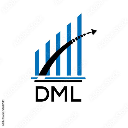 DML letter logo. DML blue image on white background. DML vector logo design for entrepreneur and business. DML best icon.
 photo