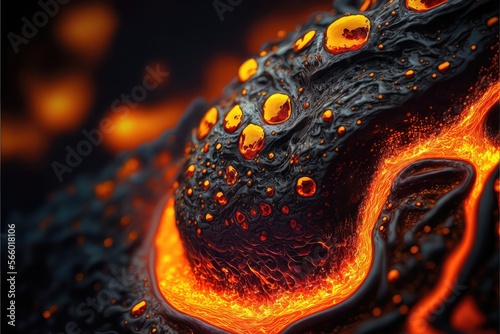 Close-up magma and orange lava