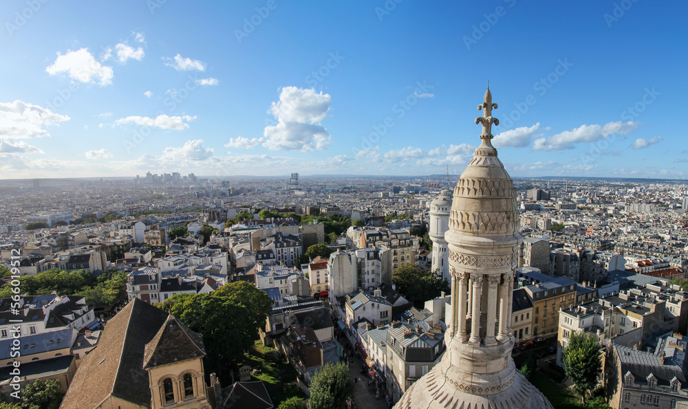 View from the Basilique Du Sacré-Coeur  in Paris