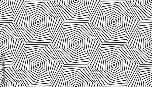 Abstract Seamless Geometric Hexagons Pattern. Lines Texture.