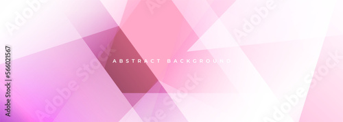 Pastel pink modern abstract wide banner with geometric shapes. Pink abstract background. Vector illustration