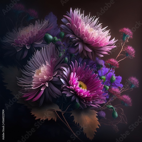 Wallpaper Mural Bouquet of flowers in a vase. AI Generative Torontodigital.ca