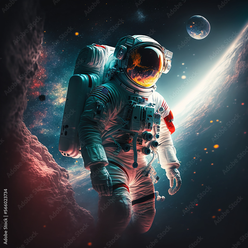 Astronaut in Space. Generative AI, Generative, AI.