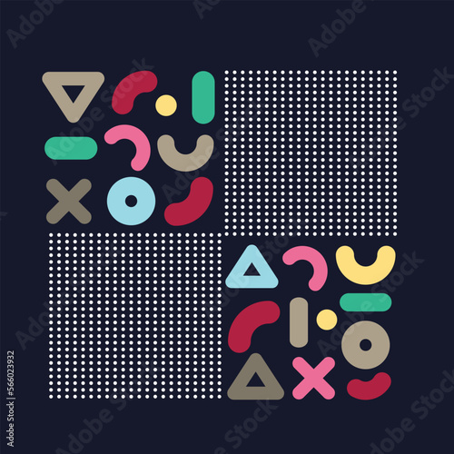 Modern abstract background with halftone elements composed of geometric shapes and lines