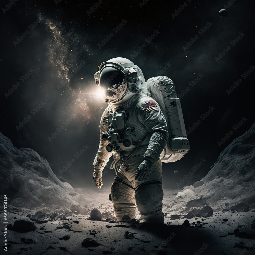 Fototapeta premium Astronaut in Space. Generative AI, Generative, AI.