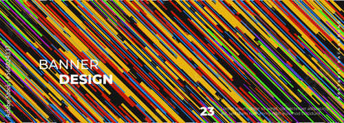 Abstract modern multicolored striped wide background. Vector illustration
