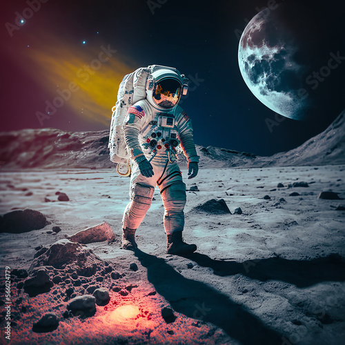 Astronaut in Space. Generative AI, Generative, AI.
