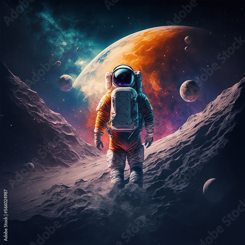 Astronaut in Space. Generative AI, Generative, AI.