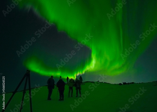 Green with shades of blue Northern lights that both tourists and locals had the chance to admire in Iceland in January this year. Regardless of how cold it is just lie on the snow and watch them dance