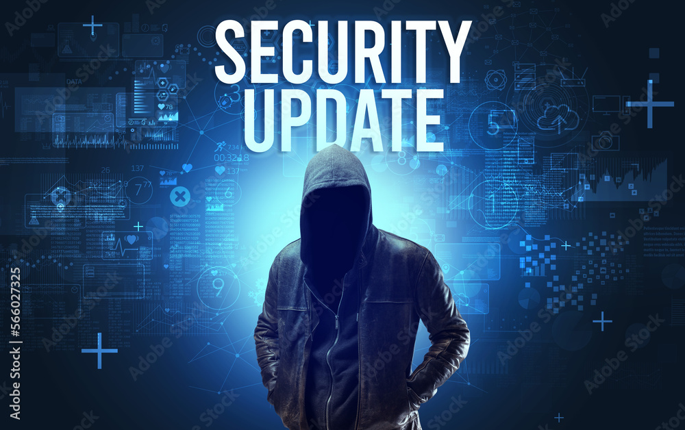 Faceless man with online security concept Faceless man with online security concept