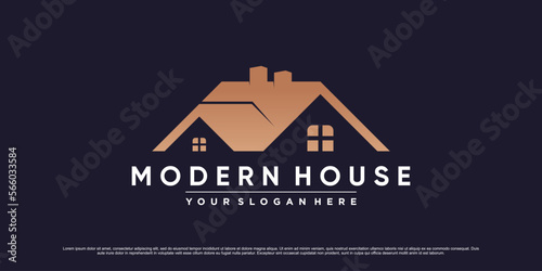 Modern house house logo design template with creative concept