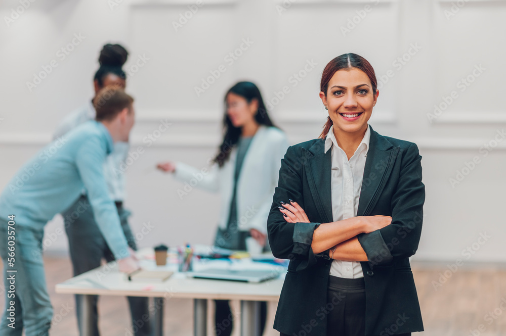 Portrait of a businesswoman posing during a meeting in the office Portrait of a businesswoman posing during a meeting in the office