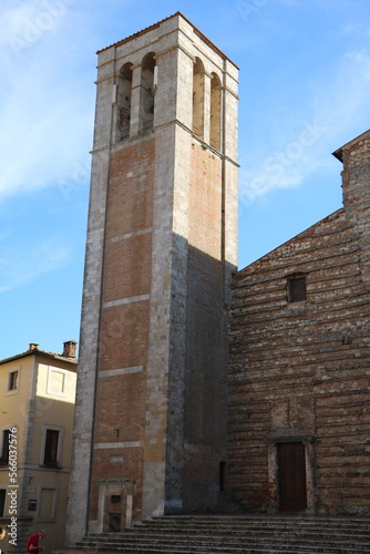 Tower of Cathedral in Montepulciano, Tuscany Italy