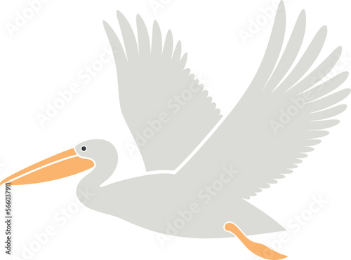 Pelican logo. Isolated pelican on white background