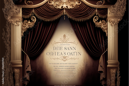 opera theatre invitation. Generative AI. photo