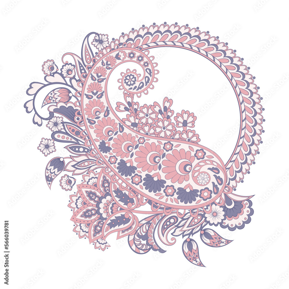 Floral Paisley vector pattern. Damask Isolated ornament
