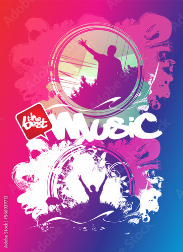 Nightlife and music festival concept. Dancing people at music festival