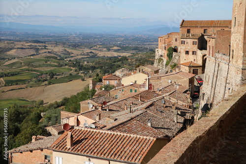 View from Montepulciano to the valley in summer, Tuscany Italy © ClaraNila