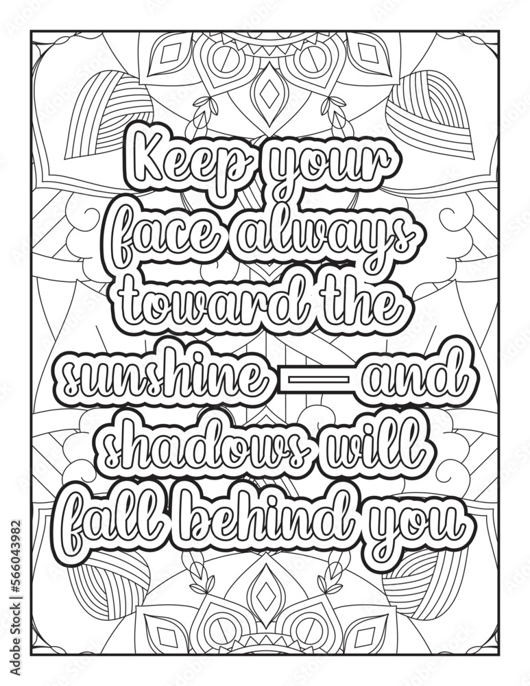 inspirational words coloring book pages design. motivational quotes ...