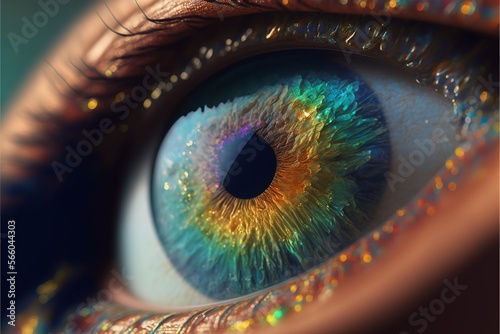 Beautiful eye vivid colours rgb hyper realistic