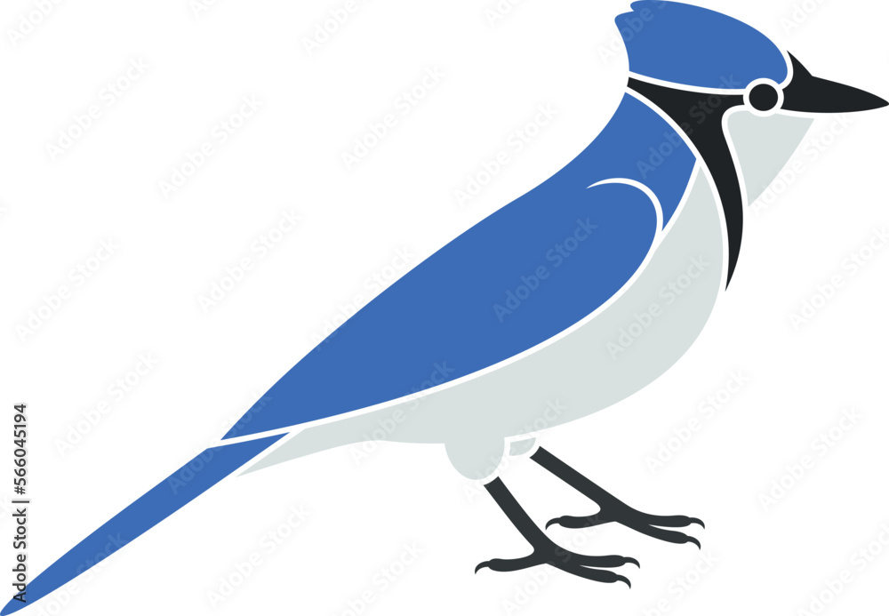 Line Art Blue Jay Logo