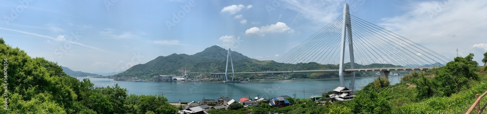 Innoshima Bridge on a bright summer day (near Onomichi in Japan)