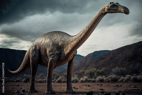 Diplodocus dinosaur. Generative AI