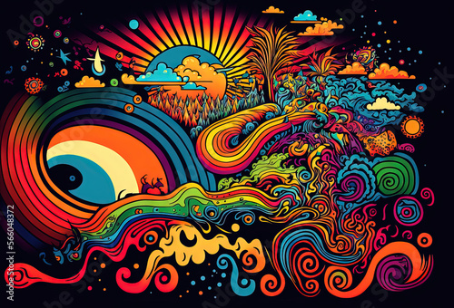 Groovy psychedelic background