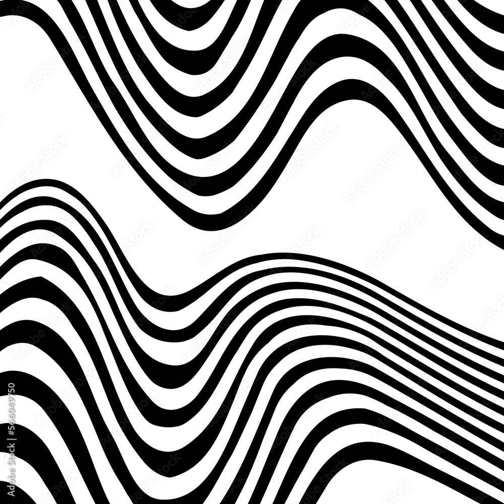 Abstract wave background with black and white striped Abstract wave background with black and white striped