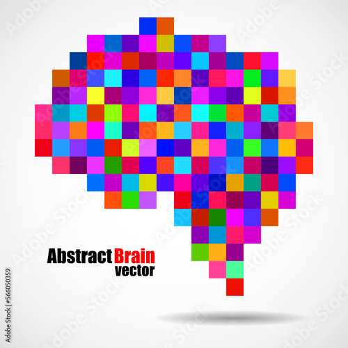 Abstract human brain of colorful pixels, concept artificial intelligence
