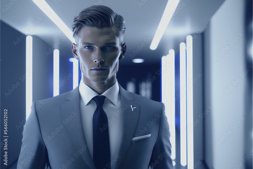 Man from Denmark in business attire in modern office, diversity in the ...