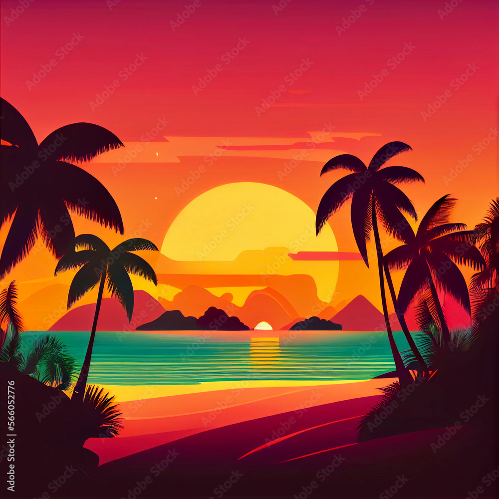 Sunset Beach sea en tropical sea