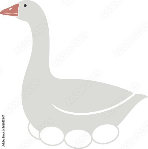 Goose logo. Isolated goose on white background. Bird