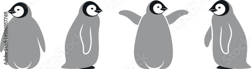 Penguin logo. King Penguin. Set