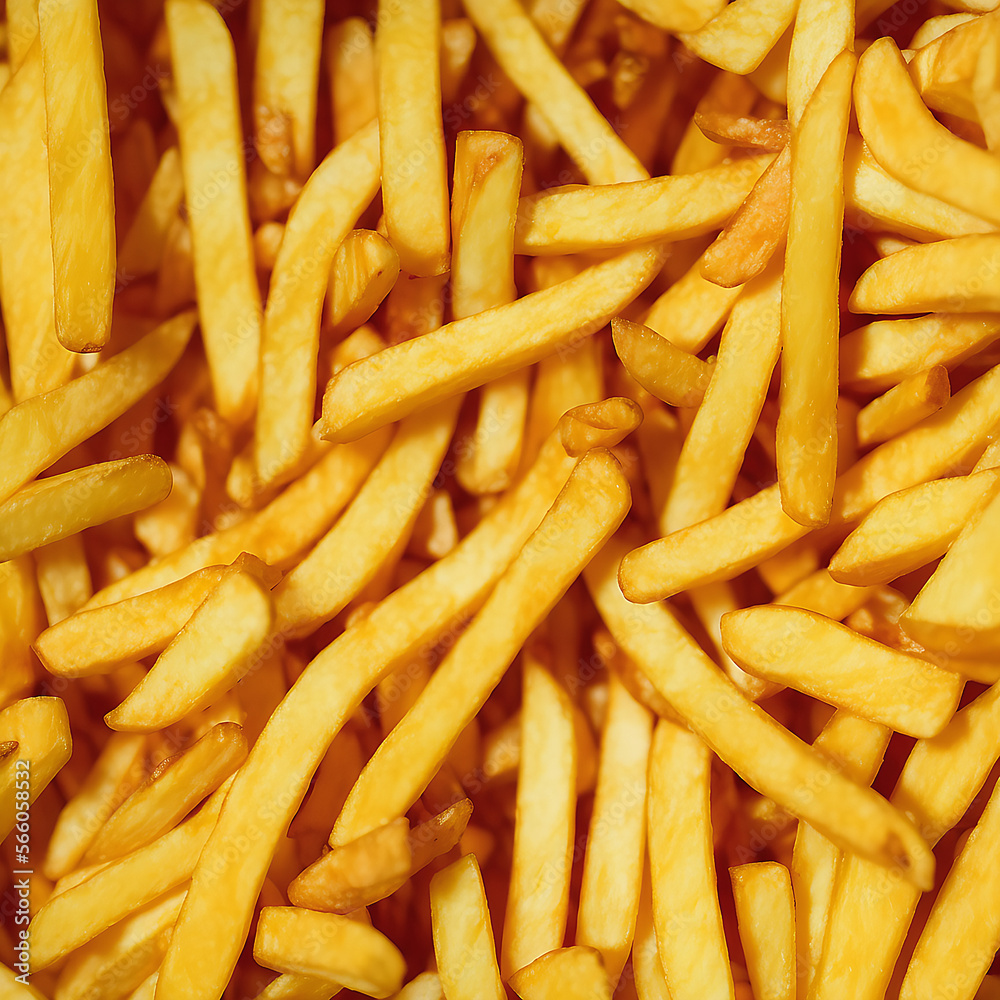 Tasty French fries close up background Tasty French fries close up background
