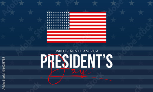 Presidents Day template design concept observed on February 21. Federal Vector Illustration