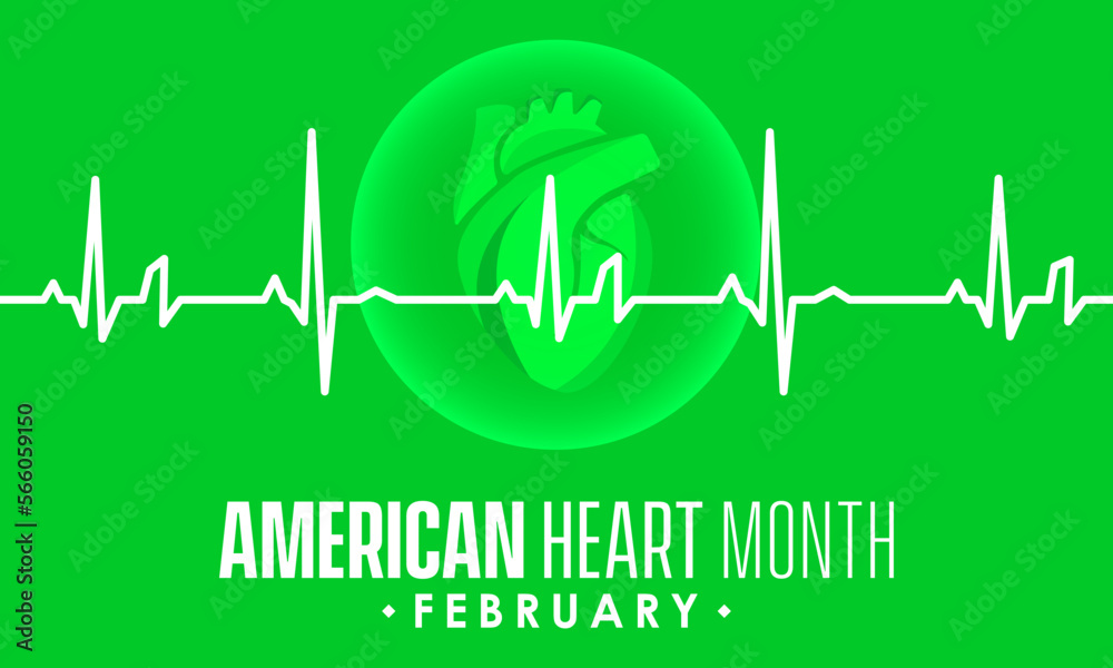 American Heart Month design template concept observed on February. Health Awareness Vector Illustration